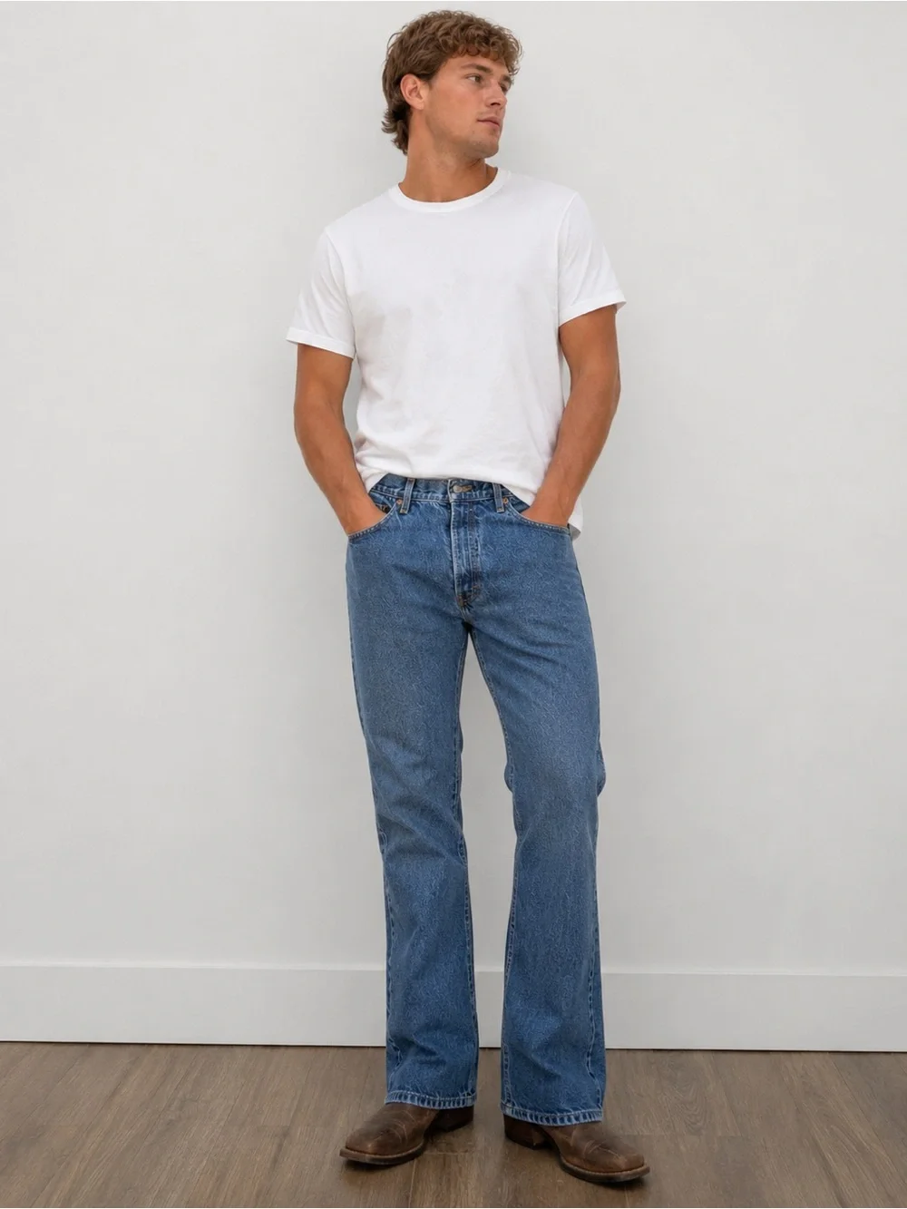 Levi's Men's Bootcut Jeans in Medium Blue Wash 34x34